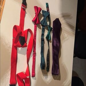 Red Suspenders and Bow Tie Set